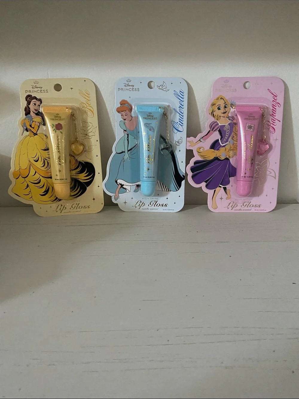 Disney Princess Lip Gloss Charm Trio